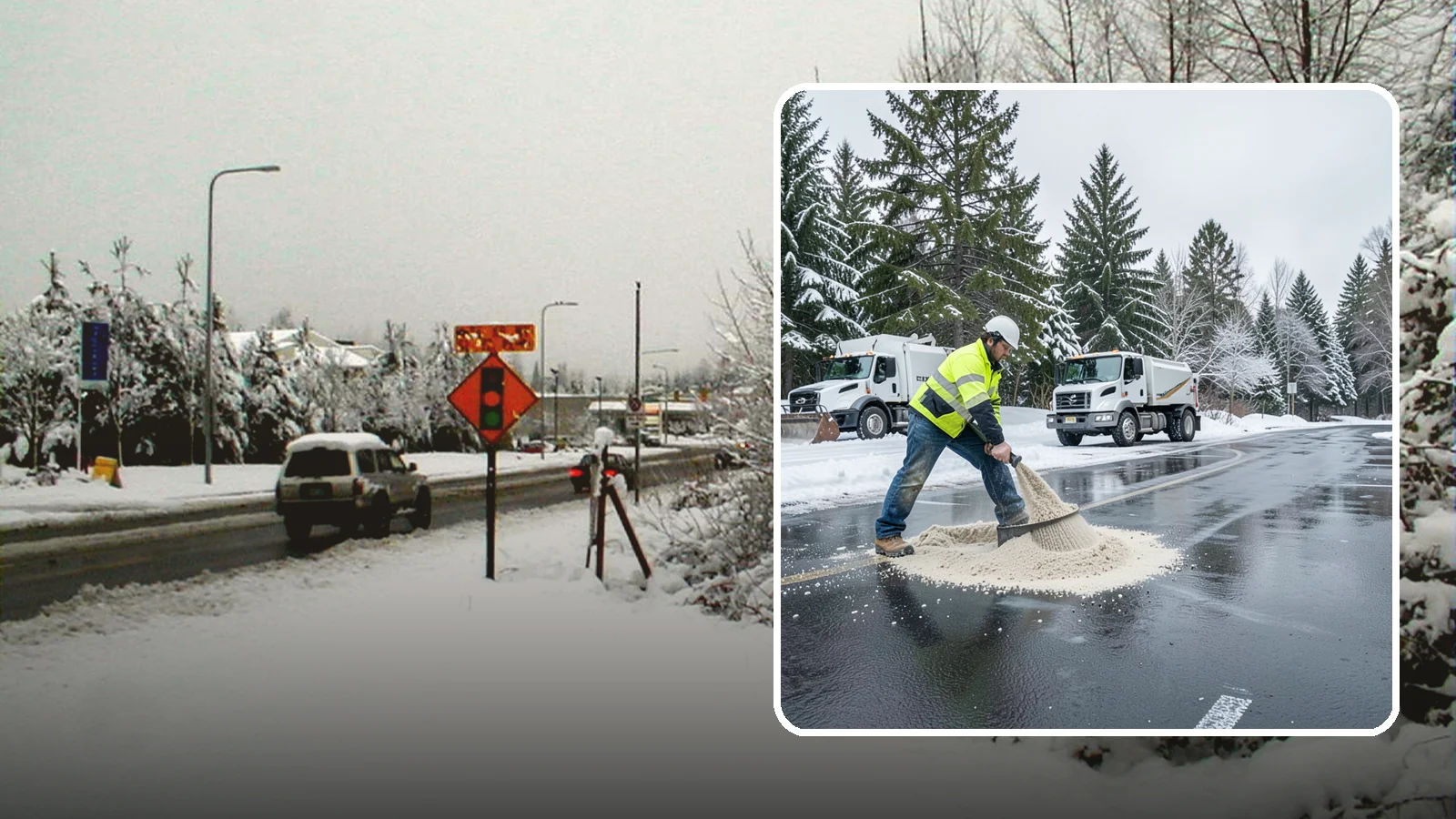 Parking Lot Sanding in Newcastle, King County, WA - When temperatures fall too low for salt to work, we spread sand to restore traction across your lot.