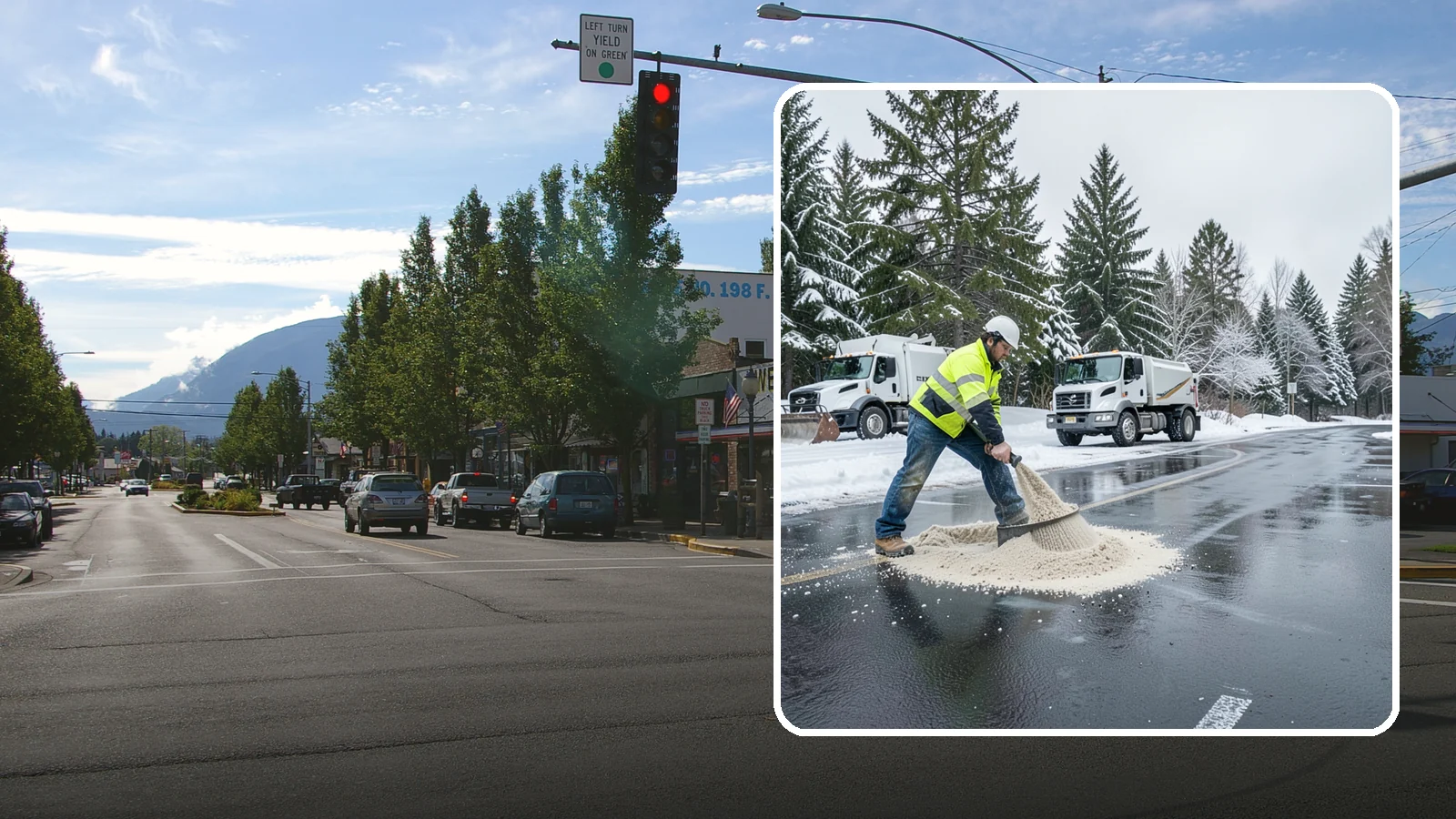 Parking Lot Sanding in North Bend, King County, WA - When temperatures fall too low for salt to work, we spread sand to restore traction across your lot.