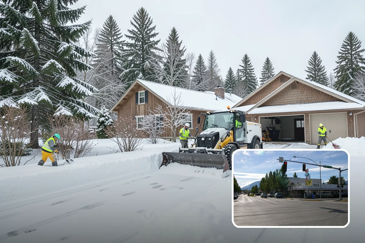 Parking Lot Sanding in North Bend, King County, WA - Immediate traction on packed snow and ice