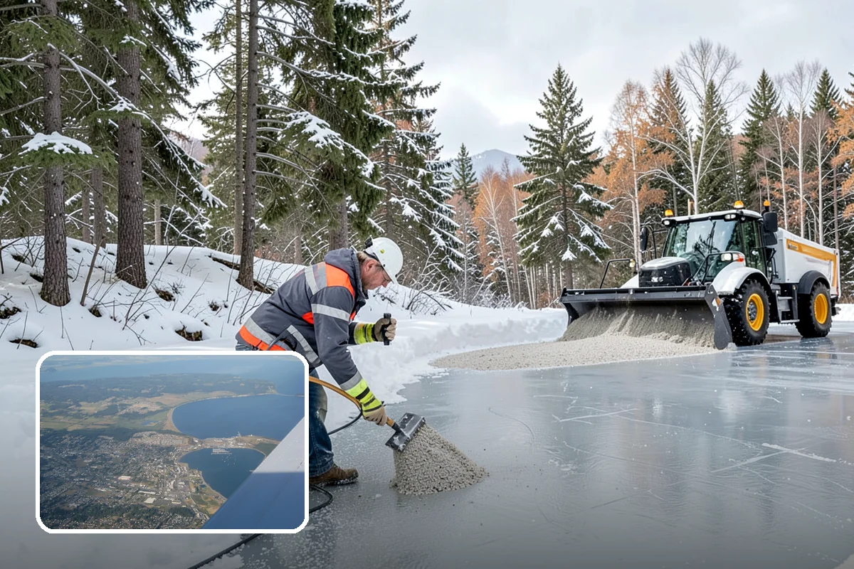 Parking Lot Sanding in Oak Harbor, Island County, WA - Immediate traction on packed snow and ice