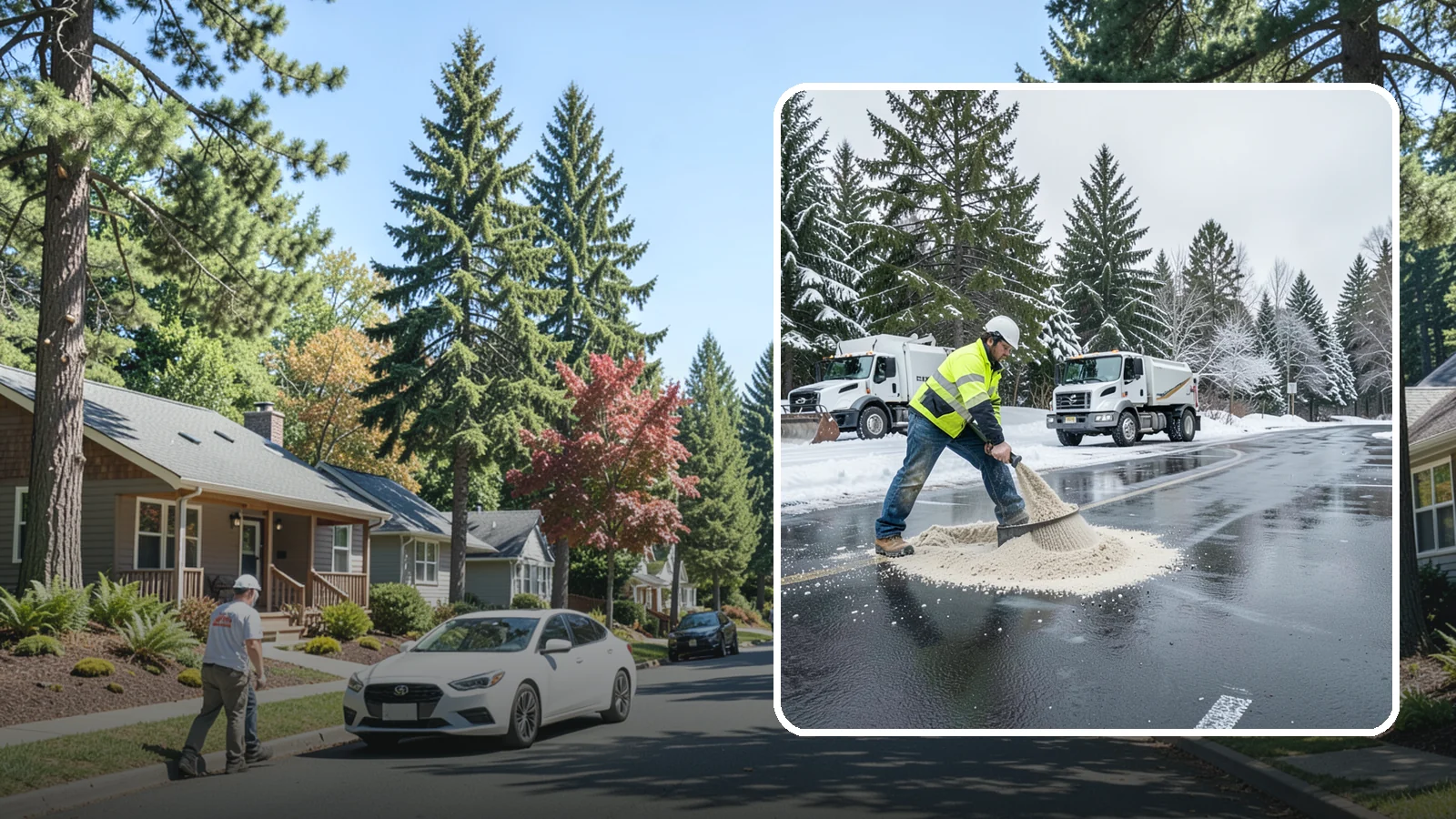 Parking Lot Sanding in Orting, Pierce County, WA - When temperatures fall too low for salt to work, we spread sand to restore traction across your lot.