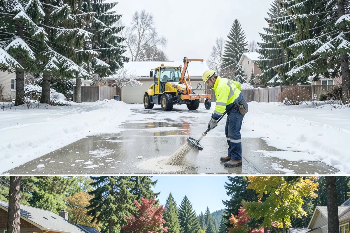 Parking Lot Sanding in Orting, Pierce County, WA - Sanding is most needed during deep-cold snaps from December through early February.