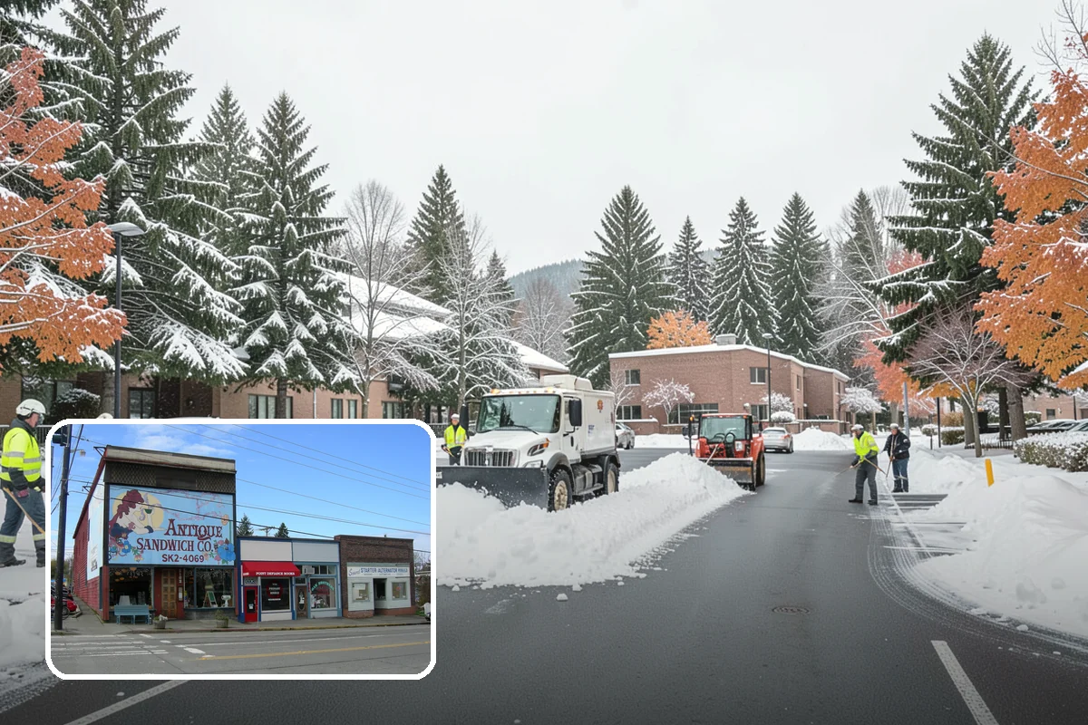 Parking Lot Sanding in Ruston, Pierce County, WA - Immediate traction on packed snow and ice
