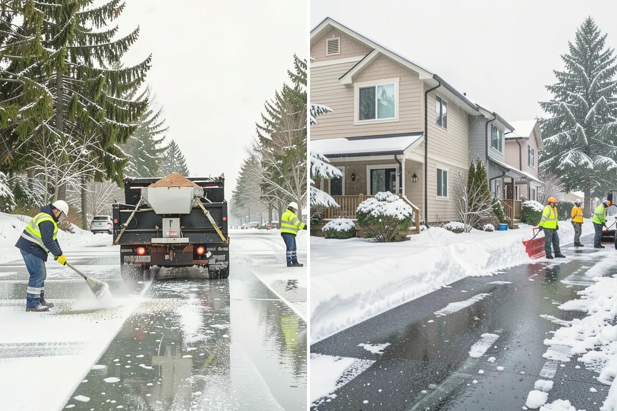 Parking Lot Sanding in Sammamish, King County, WA - We check pavement temperatures against deicer thresholds