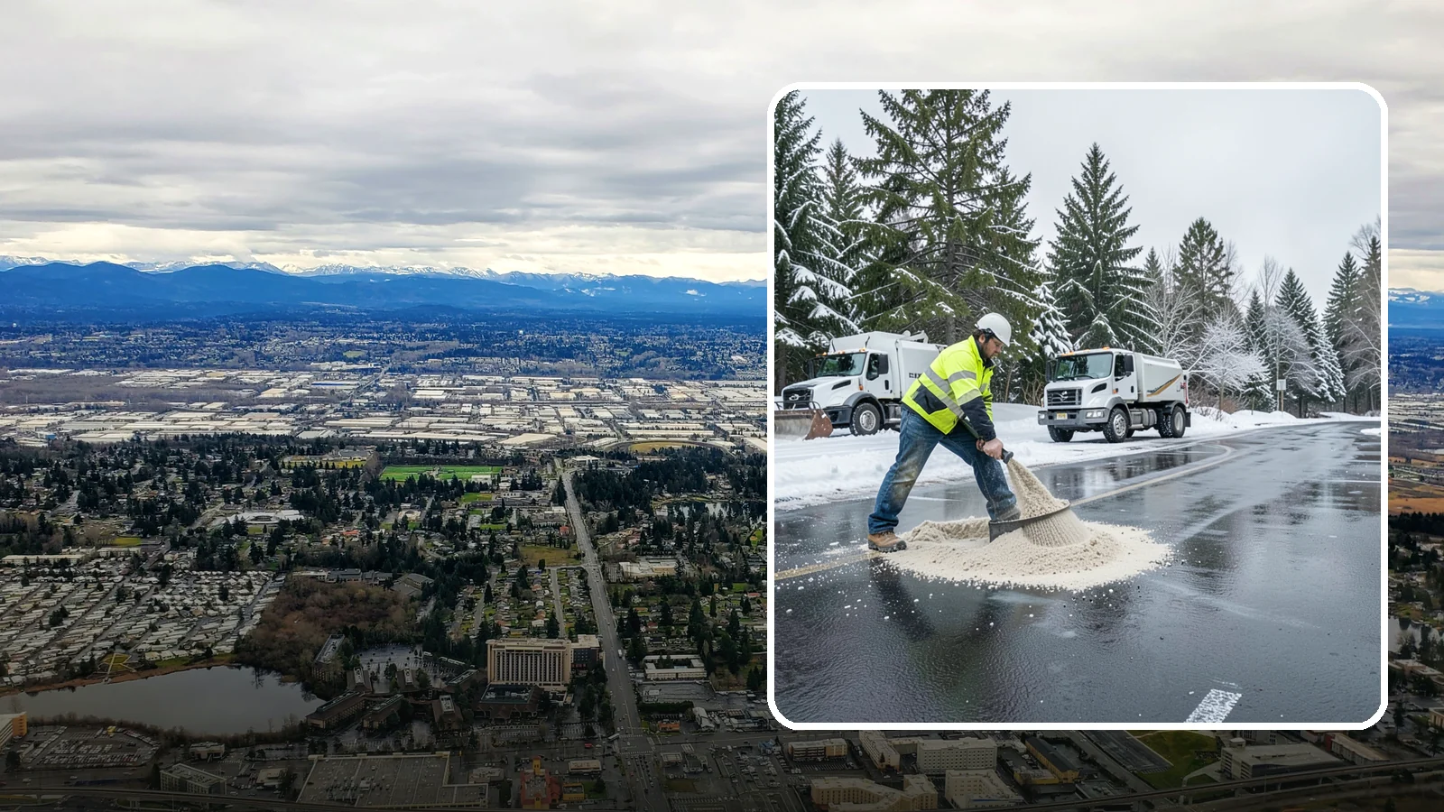 Parking Lot Sanding in SeaTac, King County, WA - When temperatures fall too low for salt to work, we spread sand to restore traction across your lot.