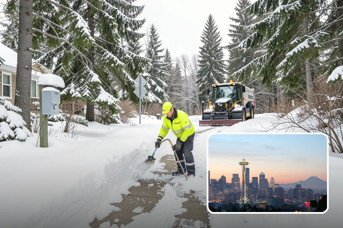 Parking Lot Sanding in Seattle, King County, WA - Immediate traction on packed snow and ice