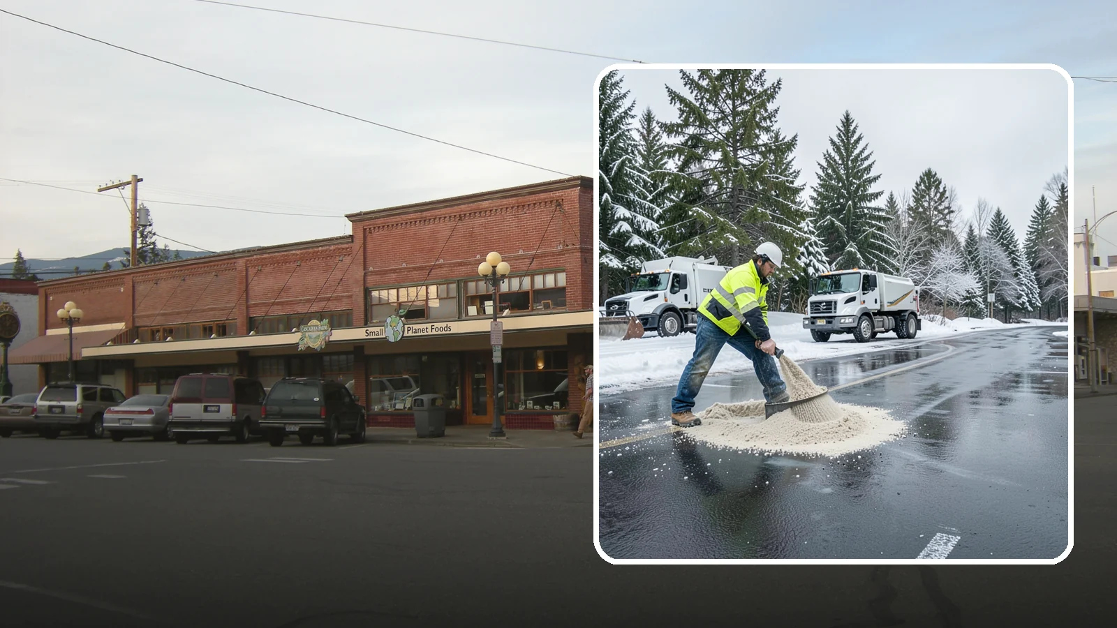 Parking Lot Sanding in Sedro-Woolley, Skagit County, WA - When temperatures fall too low for salt to work, we spread sand to restore traction across your lot.