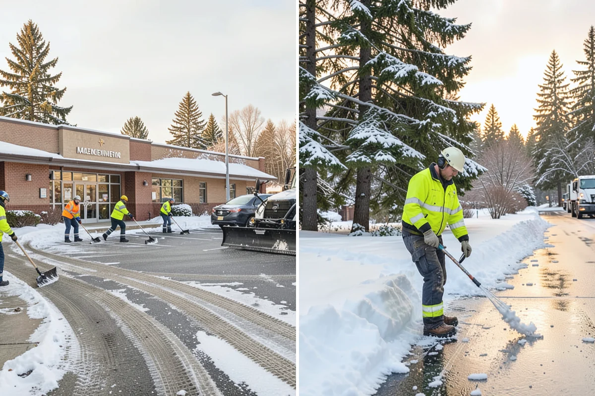 Parking Lot Sanding in South Prairie, Pierce County, WA - We check pavement temperatures against deicer thresholds