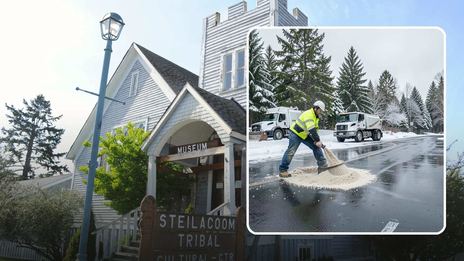 Parking Lot Sanding in Steilacoom, Pierce County, WA - When temperatures fall too low for salt to work, we spread sand to restore traction across your lot.