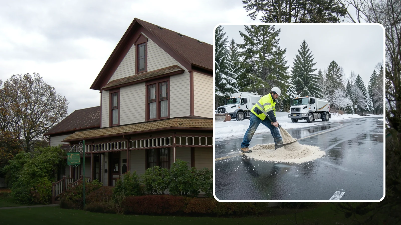 Parking Lot Sanding in Sumner, Pierce County, WA - When temperatures fall too low for salt to work, we spread sand to restore traction across your lot.