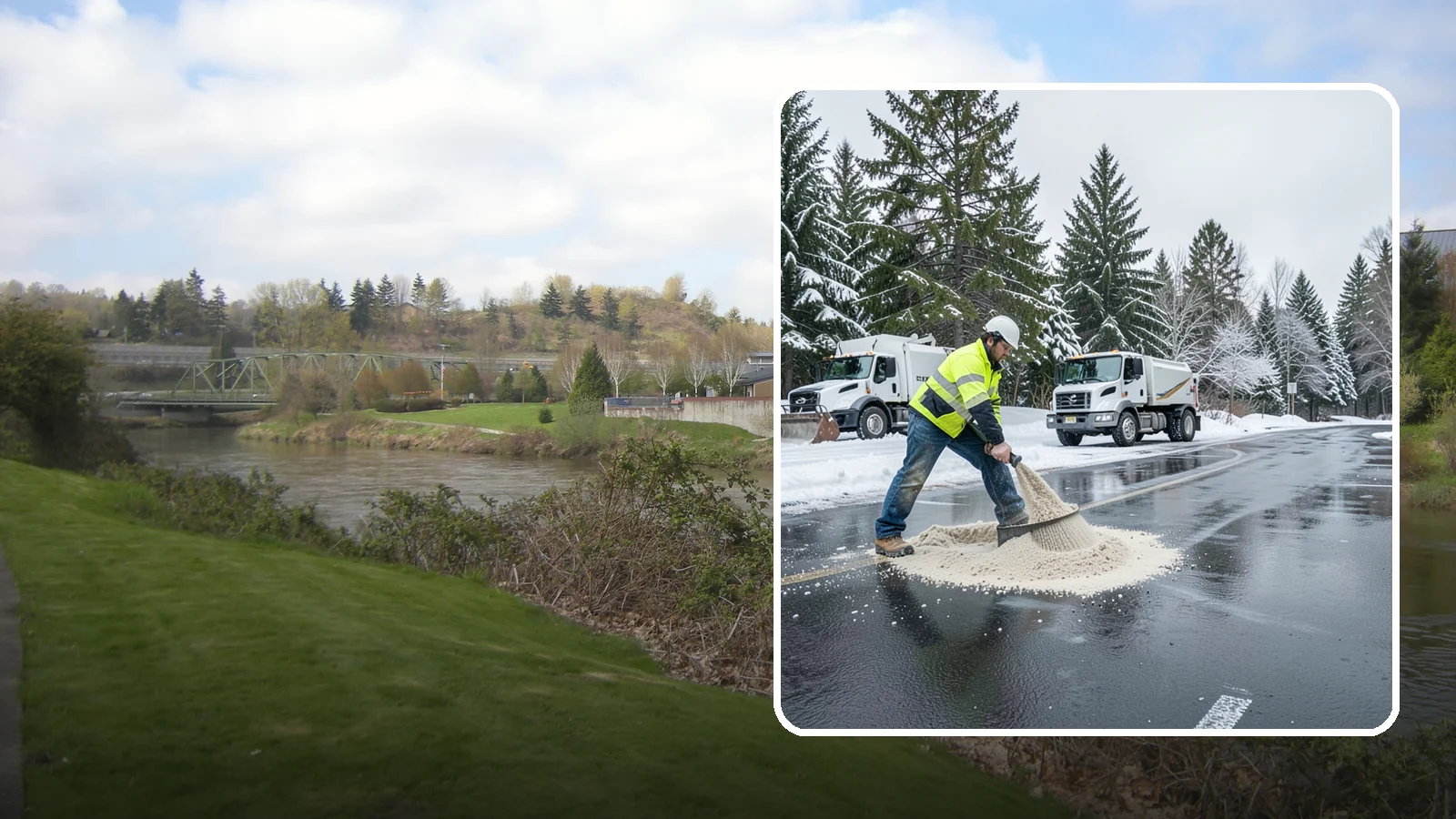 Parking Lot Sanding in Tukwila, King County, WA - When temperatures fall too low for salt to work, we spread sand to restore traction across your lot.