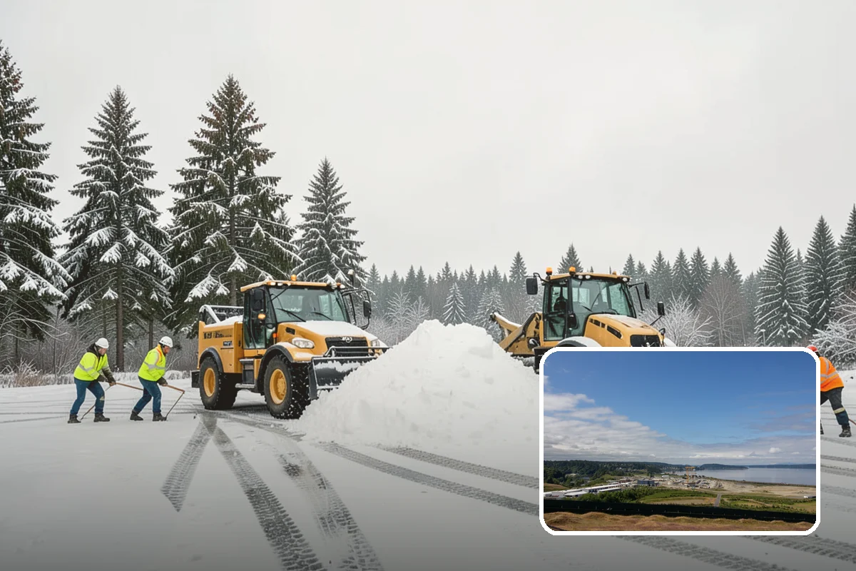 Parking Lot Sanding in University Place, Pierce County, WA - Immediate traction on packed snow and ice