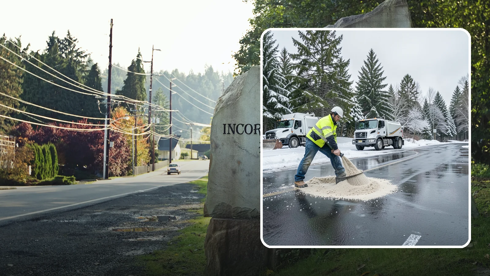 Parking Lot Sanding in Wilkeson, Pierce County, WA - When temperatures fall too low for salt to work, we spread sand to restore traction across your lot.