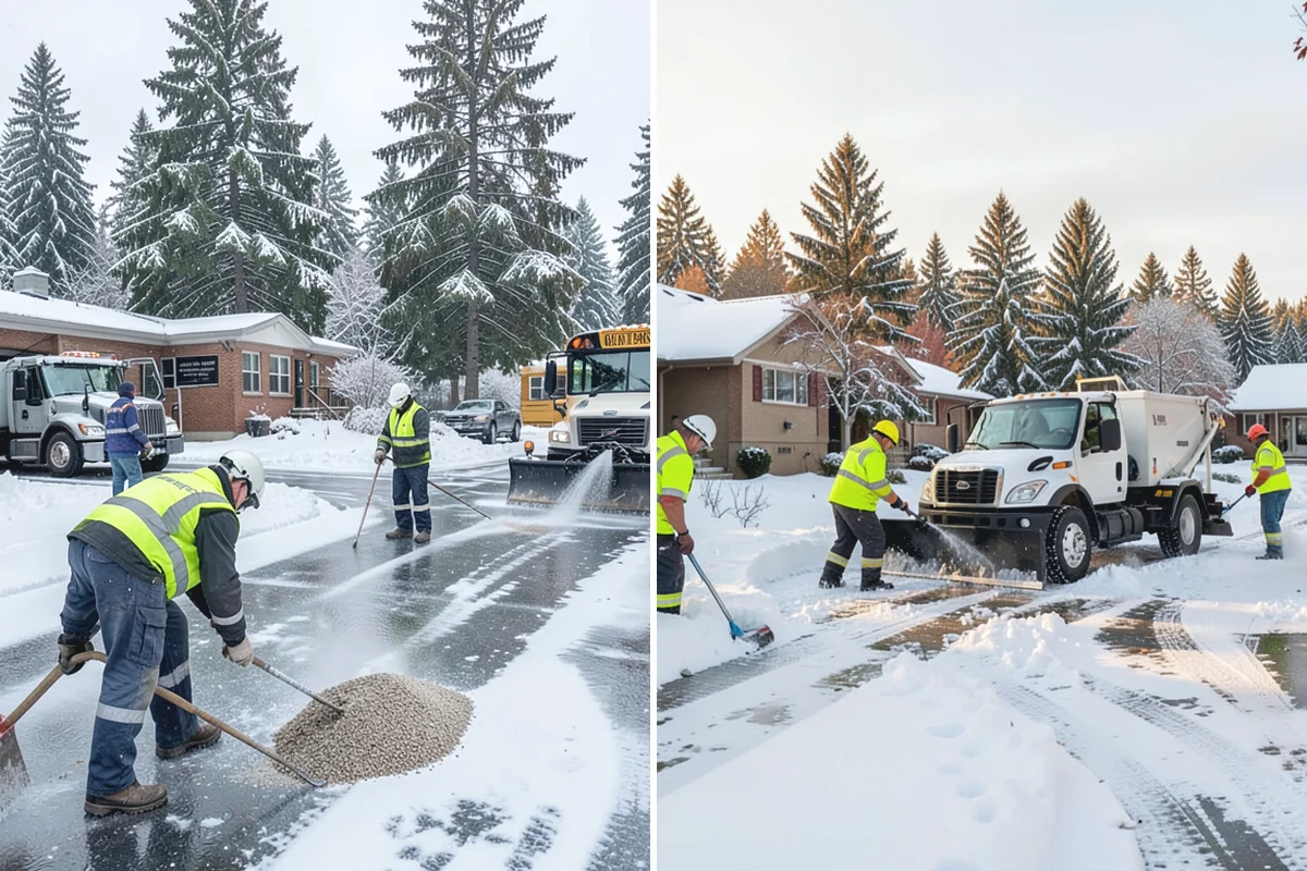 Parking Lot Sanding in Wilkeson, Pierce County, WA - We check pavement temperatures against deicer thresholds