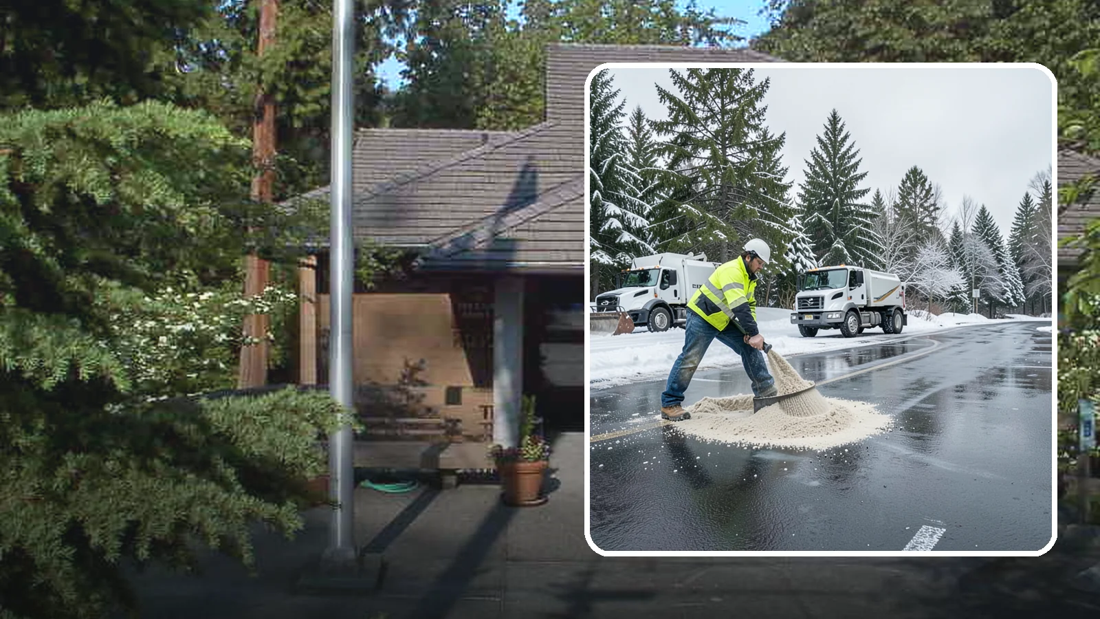 Parking Lot Sanding in Yarrow Point, King County, WA - When temperatures fall too low for salt to work, we spread sand to restore traction across your lot.