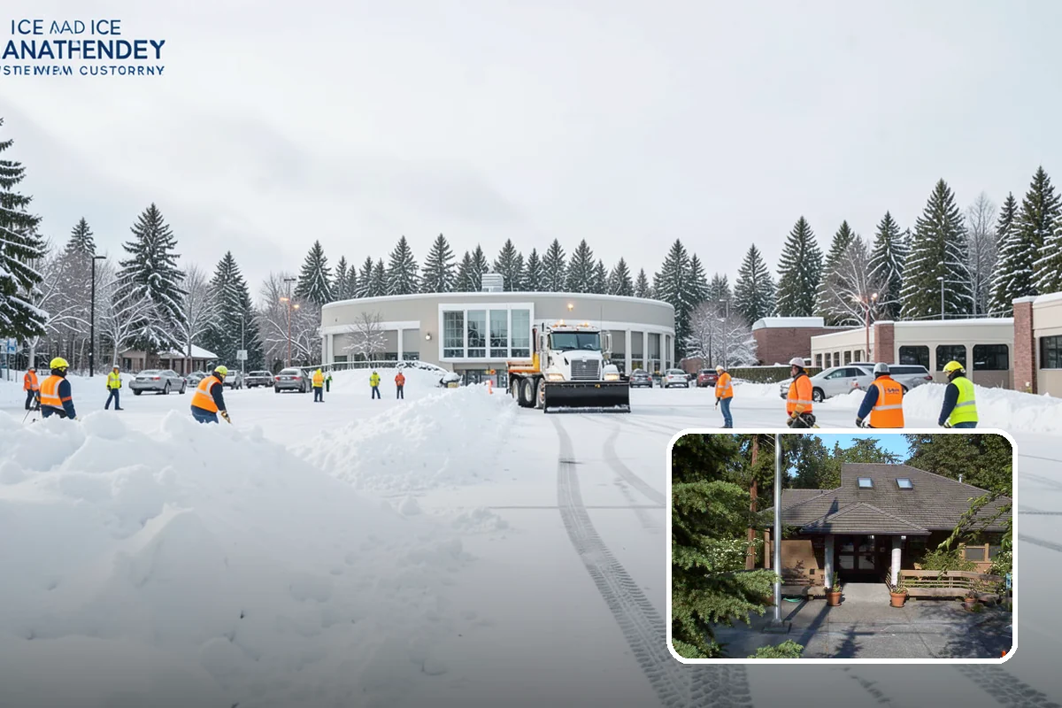Parking Lot Sanding in Yarrow Point, King County, WA - Immediate traction on packed snow and ice