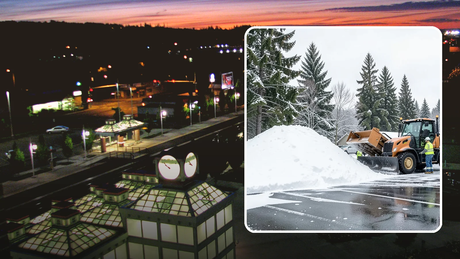 Parking Lot Snow Hauling in Auburn, King County, WA - When wet Cascade snow piles higher than your lot can hold, we haul it off-site to reclaim your stalls.