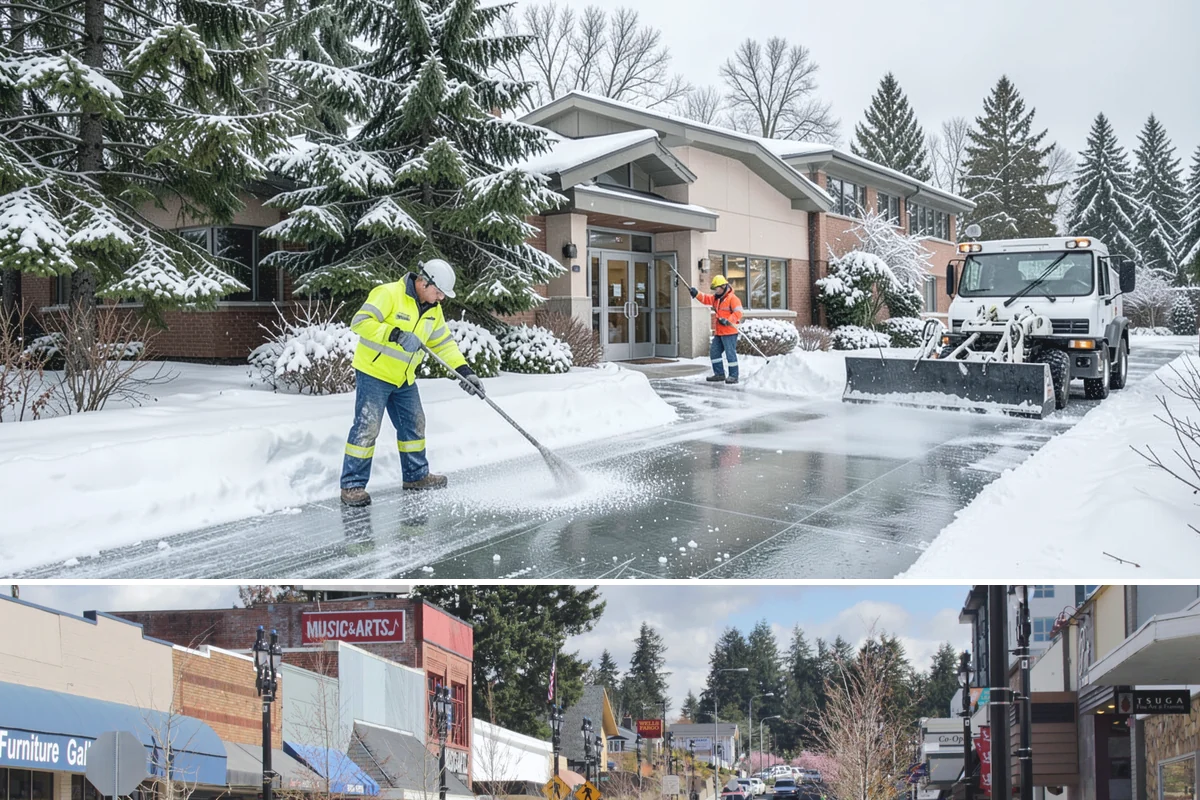 Parking Lot Snow Hauling in Bothell, King County, WA - Hauling is needed after heavy or repeated storms, most often in January and February.