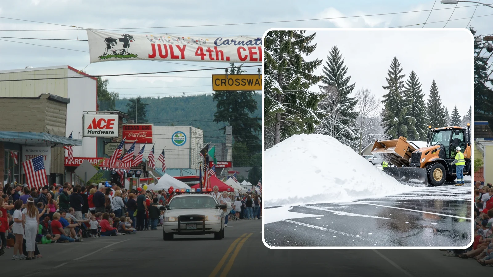 Parking Lot Snow Hauling in Carnation, King County, WA - When wet Cascade snow piles higher than your lot can hold, we haul it off-site to reclaim your stalls.