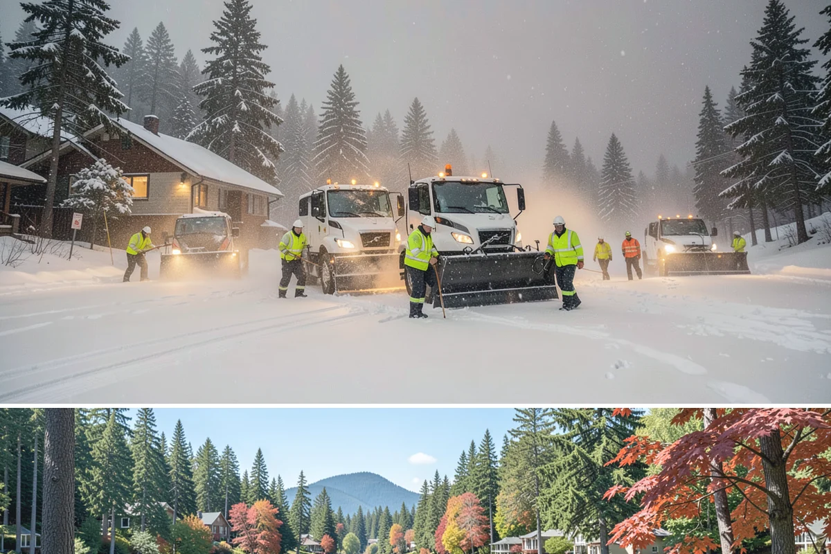 Parking Lot Snow Hauling in Covington, King County, WA - Hauling is needed after heavy or repeated storms, most often in January and February.