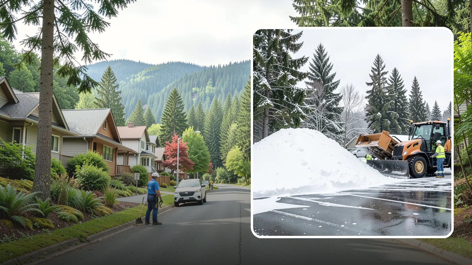 Parking Lot Snow Hauling in Darrington, Snohomish County, WA - When wet Cascade snow piles higher than your lot can hold, we haul it off-site to reclaim your stalls.