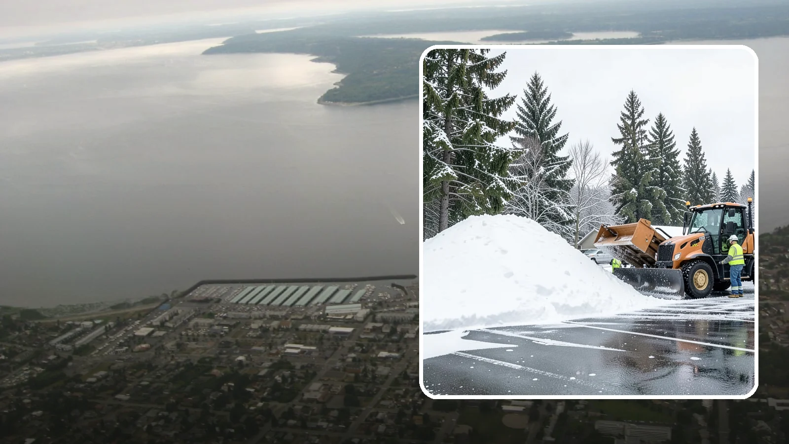 Parking Lot Snow Hauling in Des Moines, King County, WA - When wet Cascade snow piles higher than your lot can hold, we haul it off-site to reclaim your stalls.