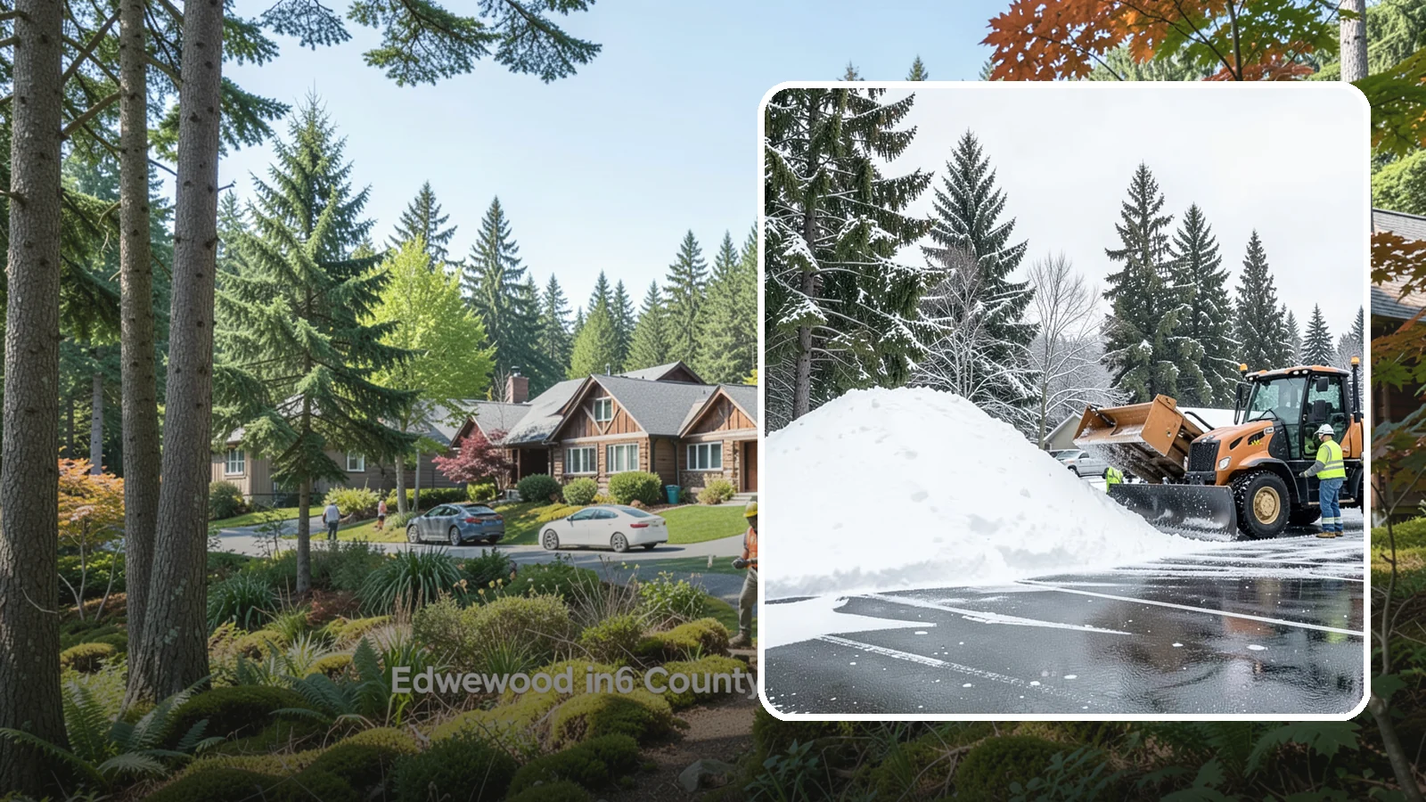 Parking Lot Snow Hauling in Edgewood, Pierce County, WA - When wet Cascade snow piles higher than your lot can hold, we haul it off-site to reclaim your stalls.