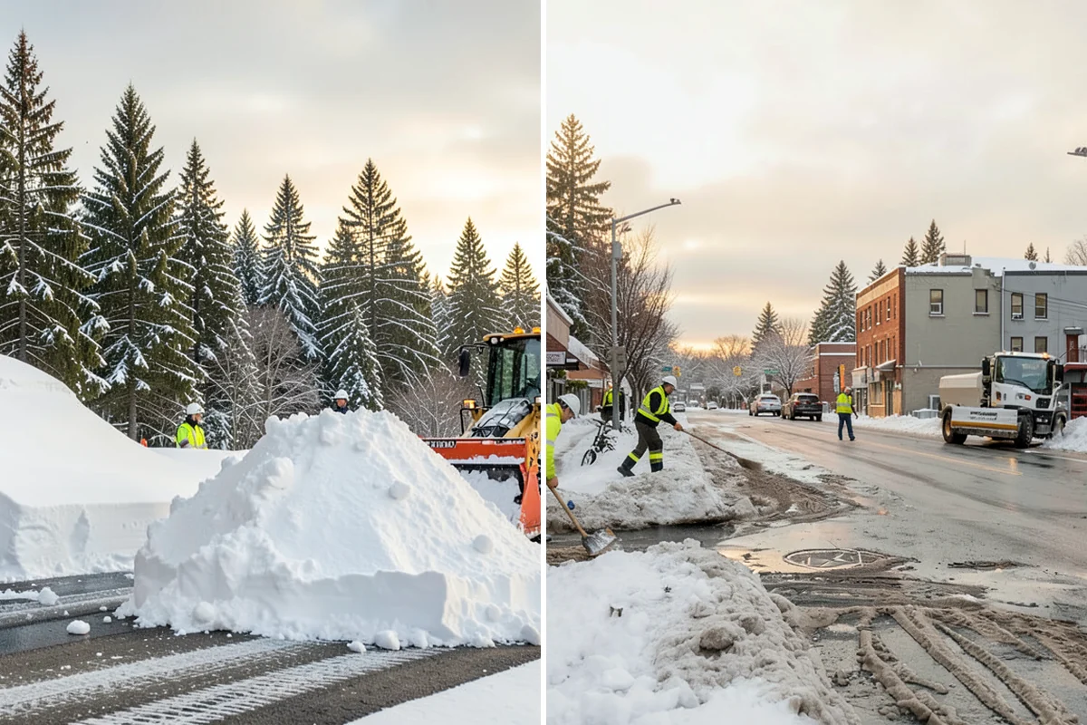 Parking Lot Snow Hauling in Federal Way, King County, WA - We assess pile volume and available loading access