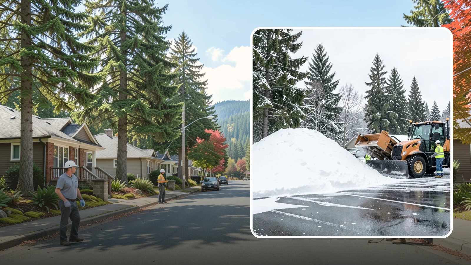 Parking Lot Snow Hauling in Hunts Point, King County, WA - When wet Cascade snow piles higher than your lot can hold, we haul it off-site to reclaim your stalls.