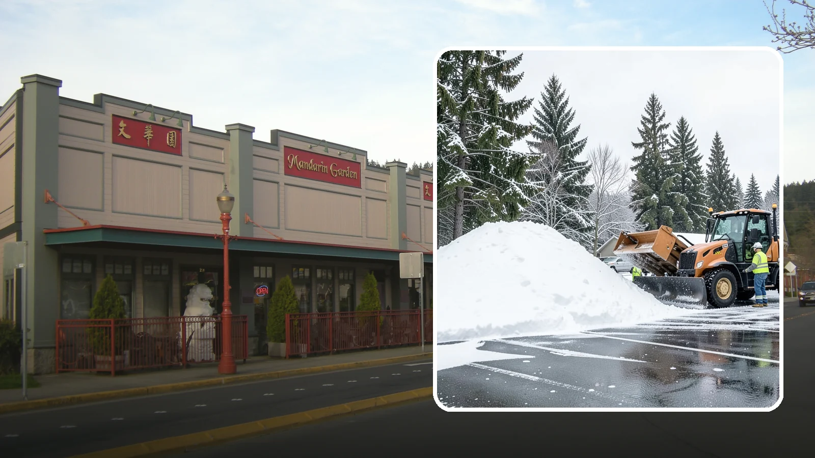 Parking Lot Snow Hauling in Issaquah, King County, WA - When wet Cascade snow piles higher than your lot can hold, we haul it off-site to reclaim your stalls.