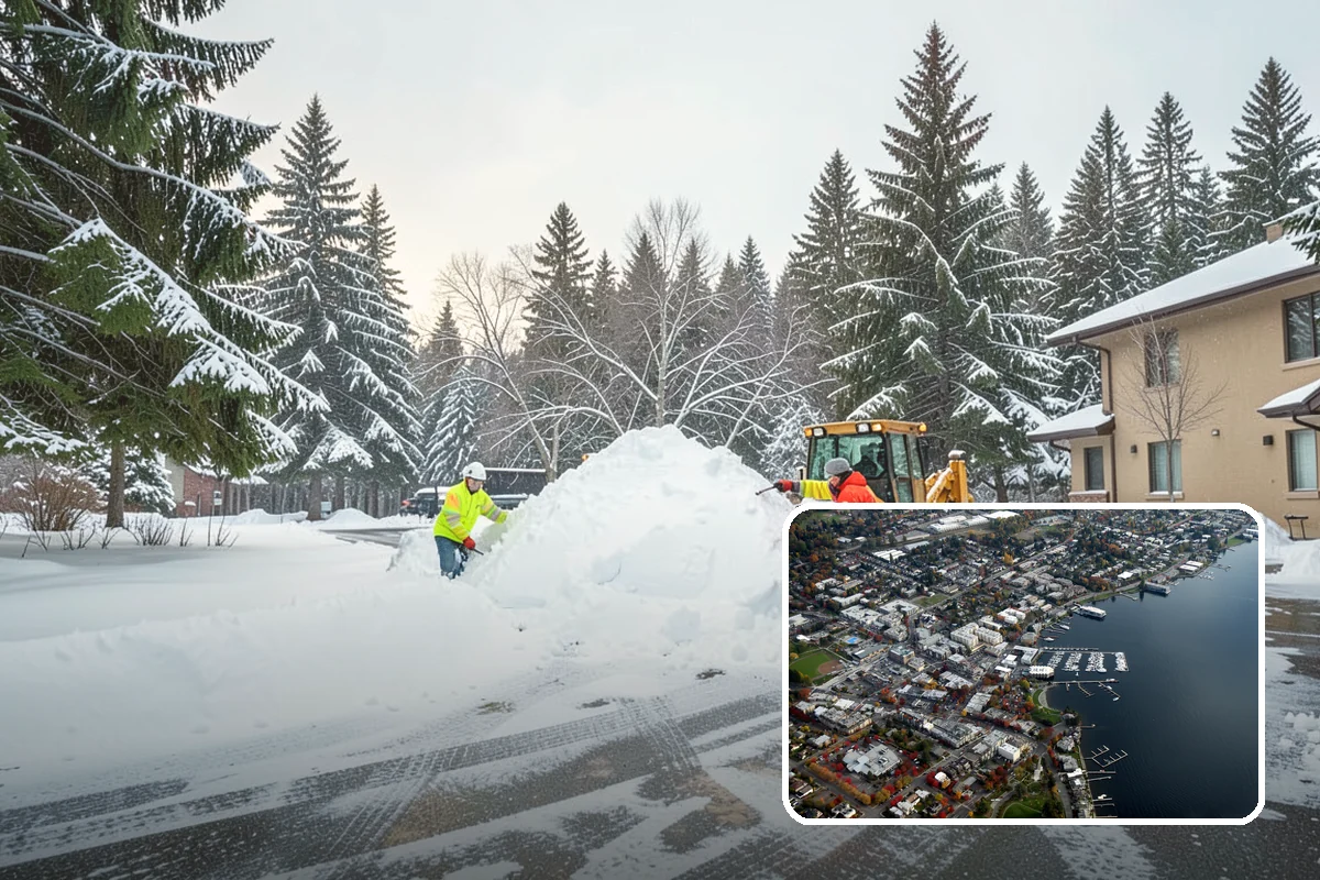 Parking Lot Snow Hauling in Kirkland, King County, WA - Recovers stalls lost to oversized piles