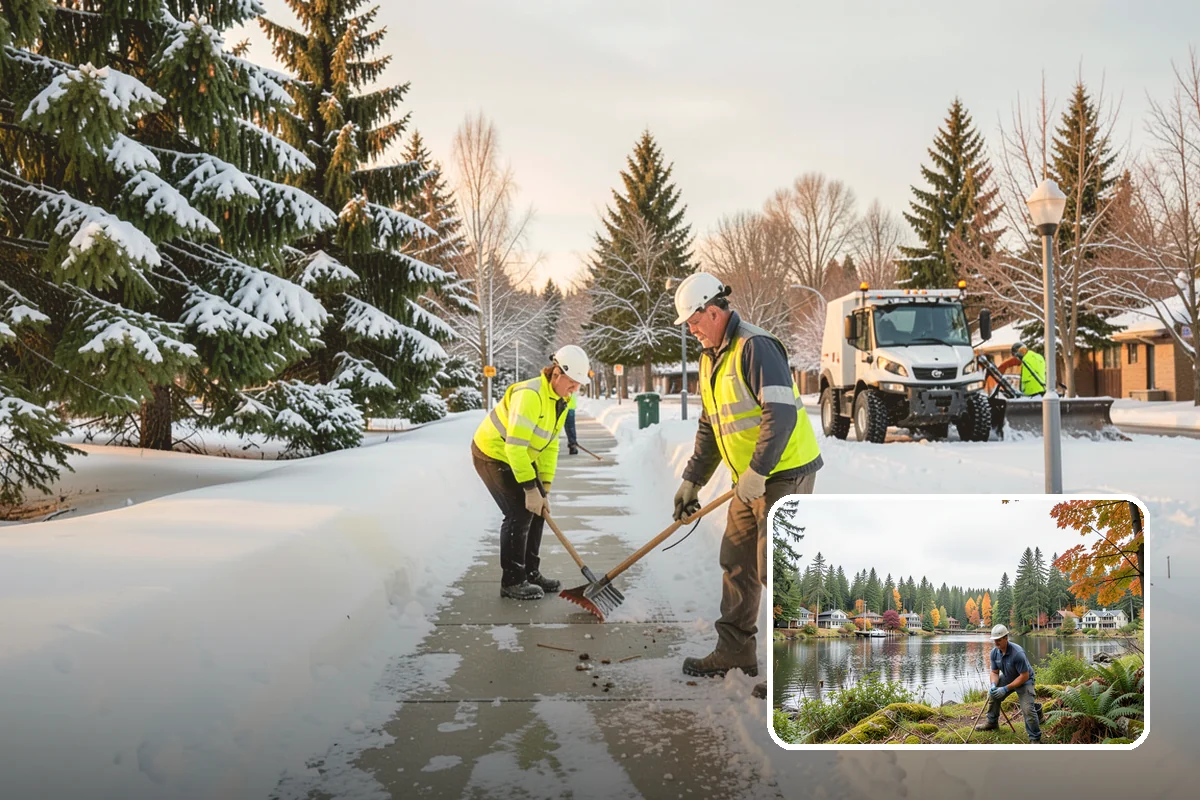 Parking Lot Snow Hauling in La Conner, Skagit County, WA - Recovers stalls lost to oversized piles