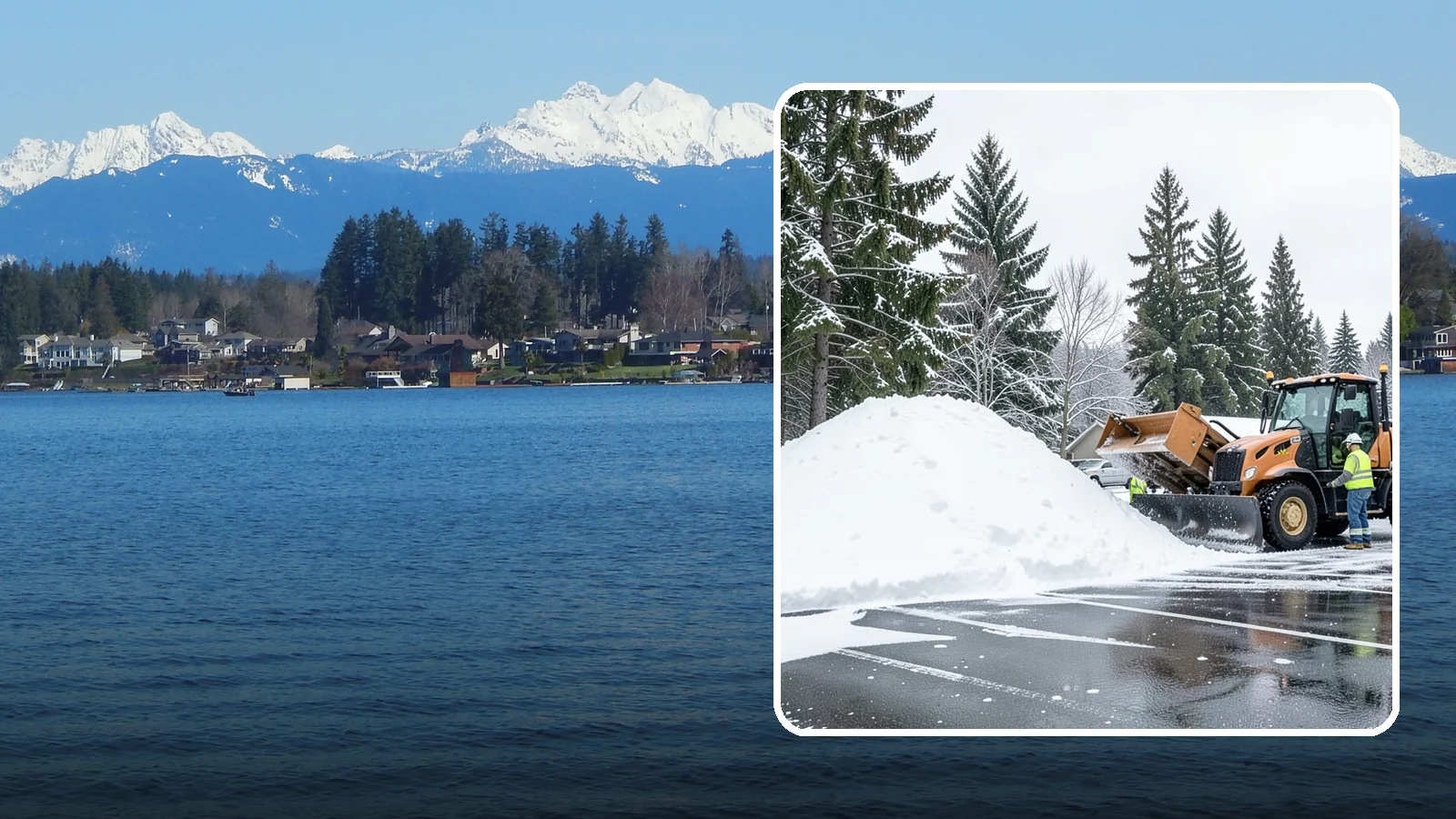 Parking Lot Snow Hauling in Lake Stevens, Snohomish County, WA - When wet Cascade snow piles higher than your lot can hold, we haul it off-site to reclaim your stalls.