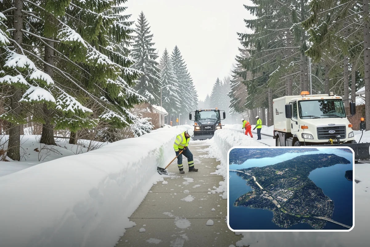 Parking Lot Snow Hauling in Mercer Island, King County, WA - Recovers stalls lost to oversized piles