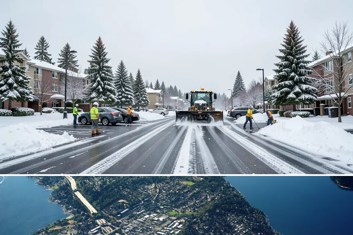 Parking Lot Snow Hauling in Mercer Island, King County, WA - Hauling is needed after heavy or repeated storms, most often in January and February.