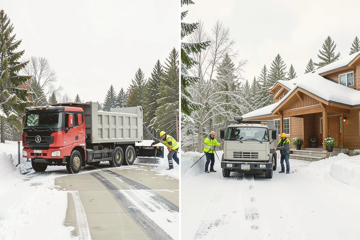 Parking Lot Snow Hauling in Milton, King County, WA - We assess pile volume and available loading access