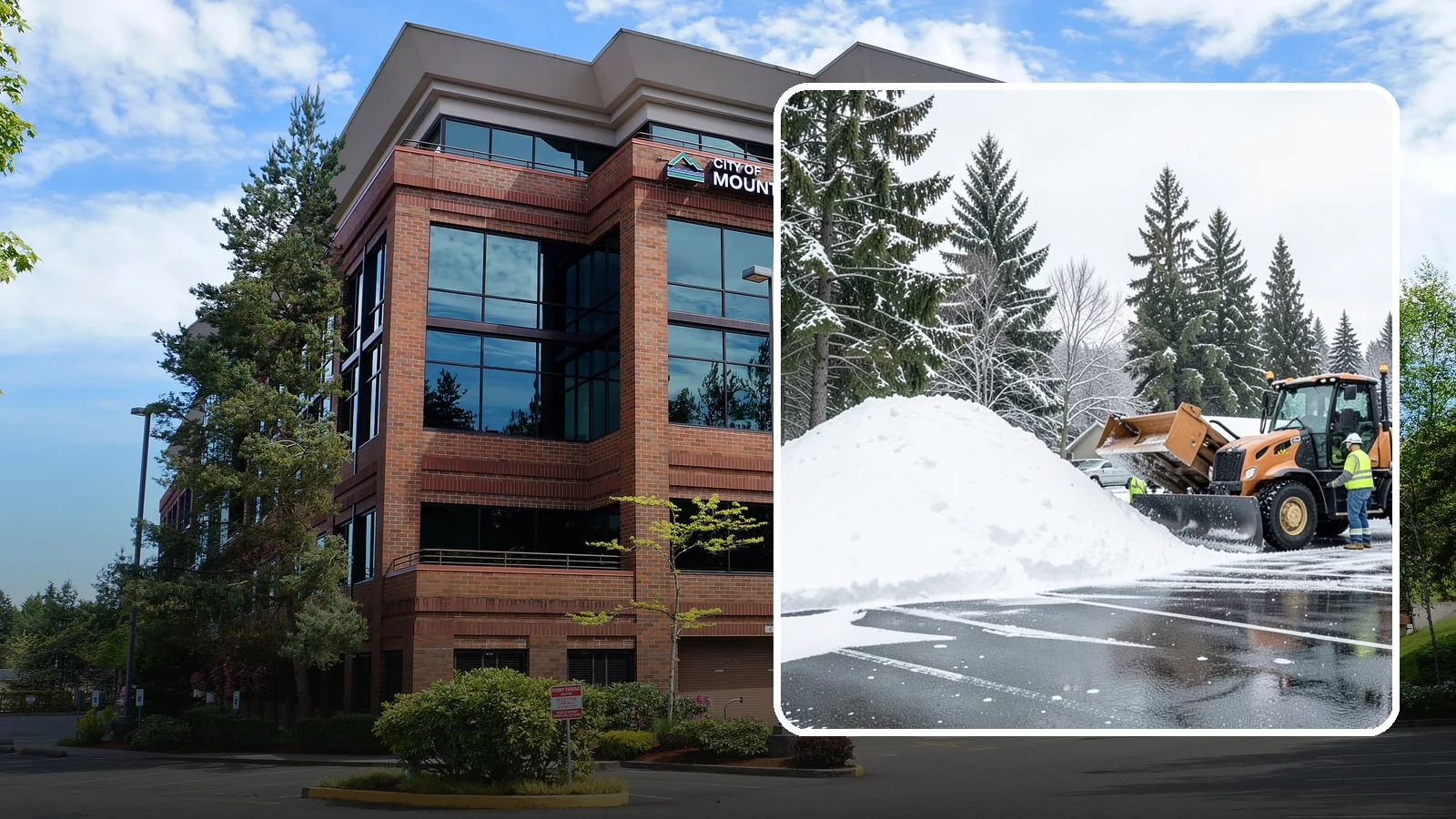 Parking Lot Snow Hauling in Mountlake Terrace, Snohomish County, WA - When wet Cascade snow piles higher than your lot can hold, we haul it off-site to reclaim your stalls.