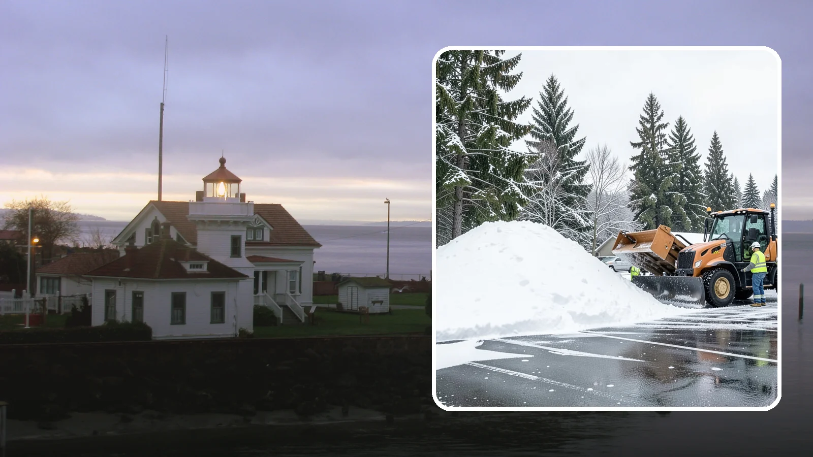 Parking Lot Snow Hauling in Mukilteo, Snohomish County, WA - When wet Cascade snow piles higher than your lot can hold, we haul it off-site to reclaim your stalls.