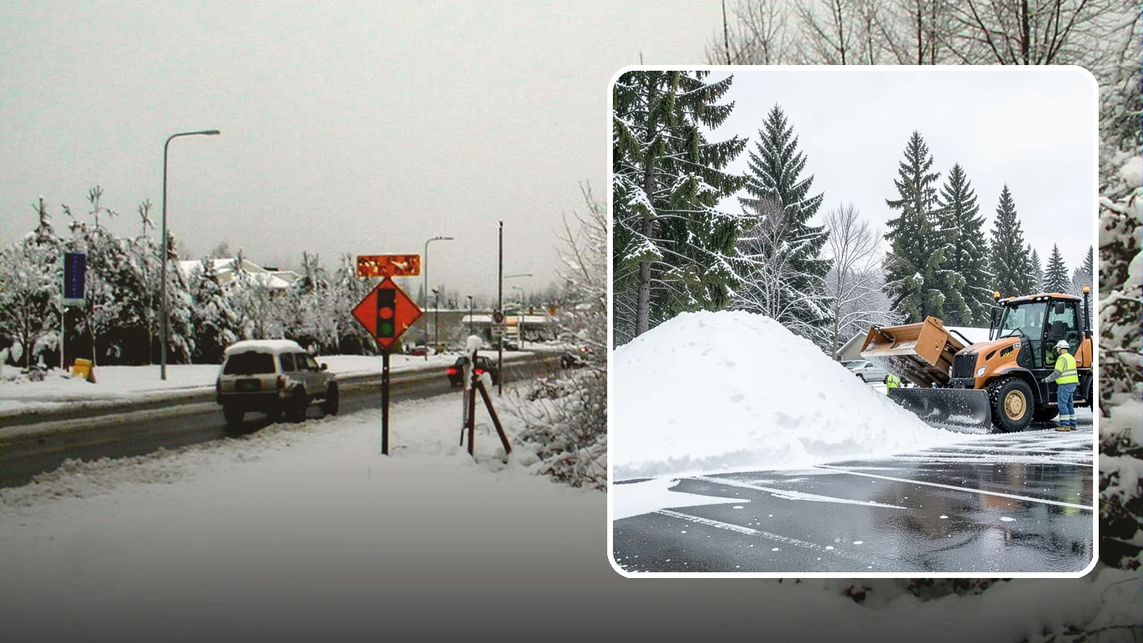 Parking Lot Snow Hauling in Newcastle, King County, WA - When wet Cascade snow piles higher than your lot can hold, we haul it off-site to reclaim your stalls.