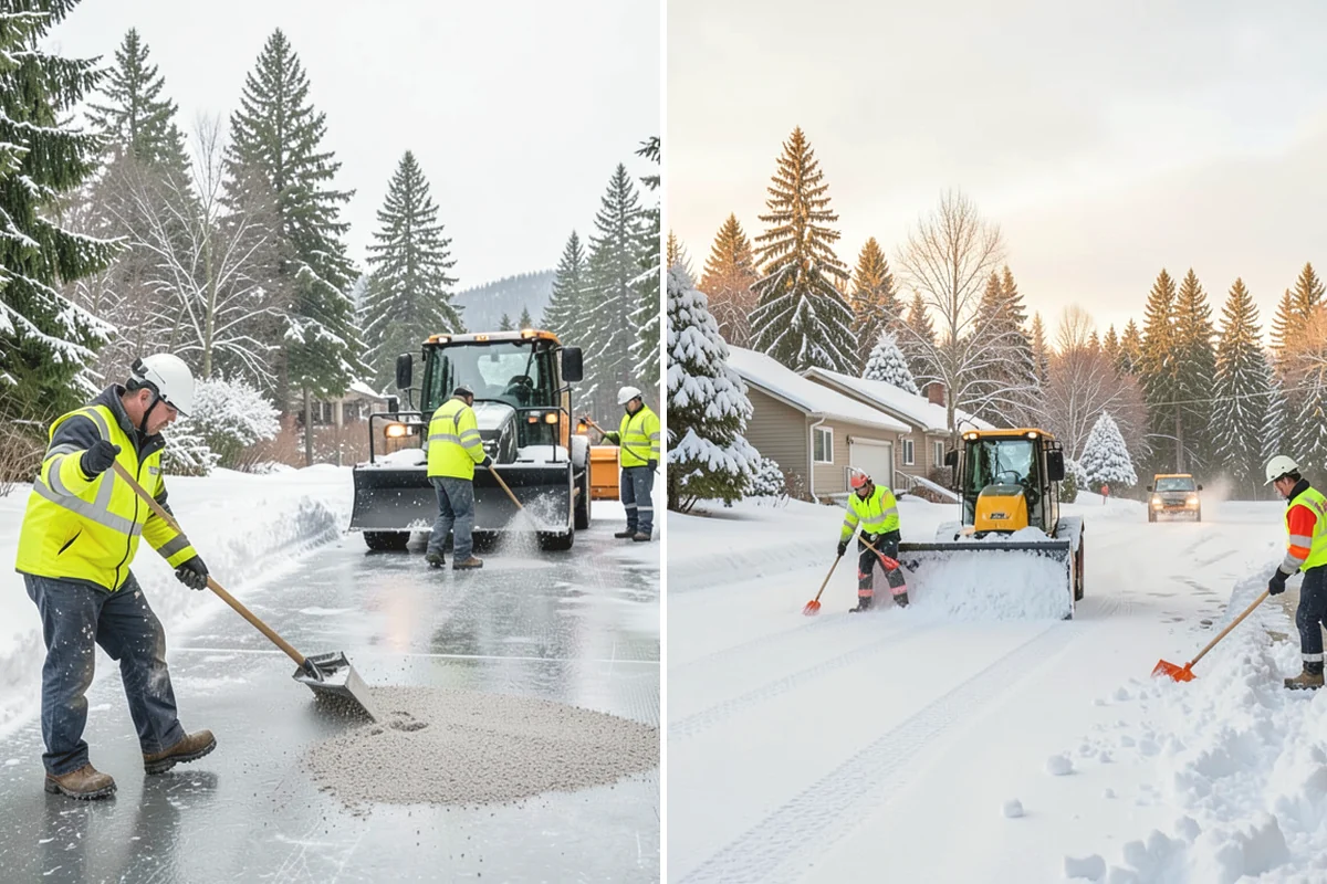 Parking Lot Snow Hauling in North Bend, King County, WA - We assess pile volume and available loading access
