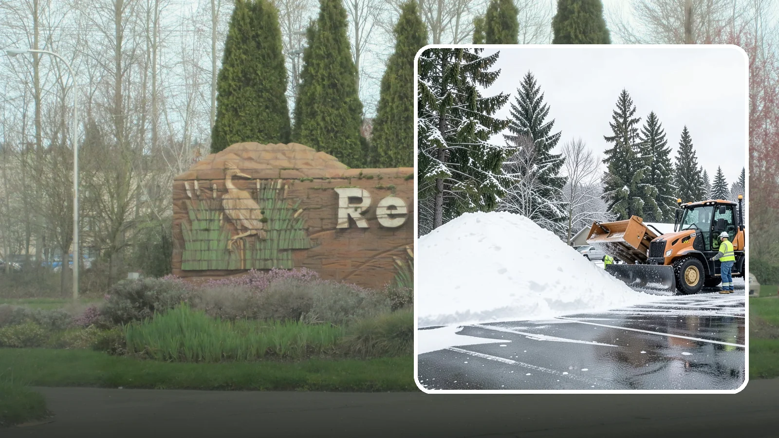 Parking Lot Snow Hauling in Renton, King County, WA - When wet Cascade snow piles higher than your lot can hold, we haul it off-site to reclaim your stalls.