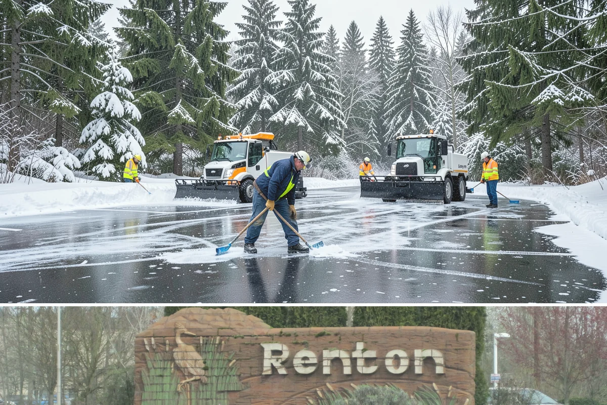 Parking Lot Snow Hauling in Renton, King County, WA - Hauling is needed after heavy or repeated storms, most often in January and February.