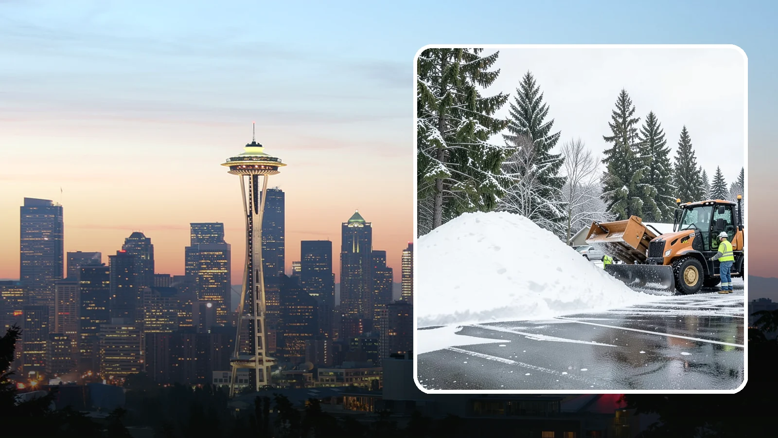 Parking Lot Snow Hauling in Seattle, King County, WA - When wet Cascade snow piles higher than your lot can hold, we haul it off-site to reclaim your stalls.