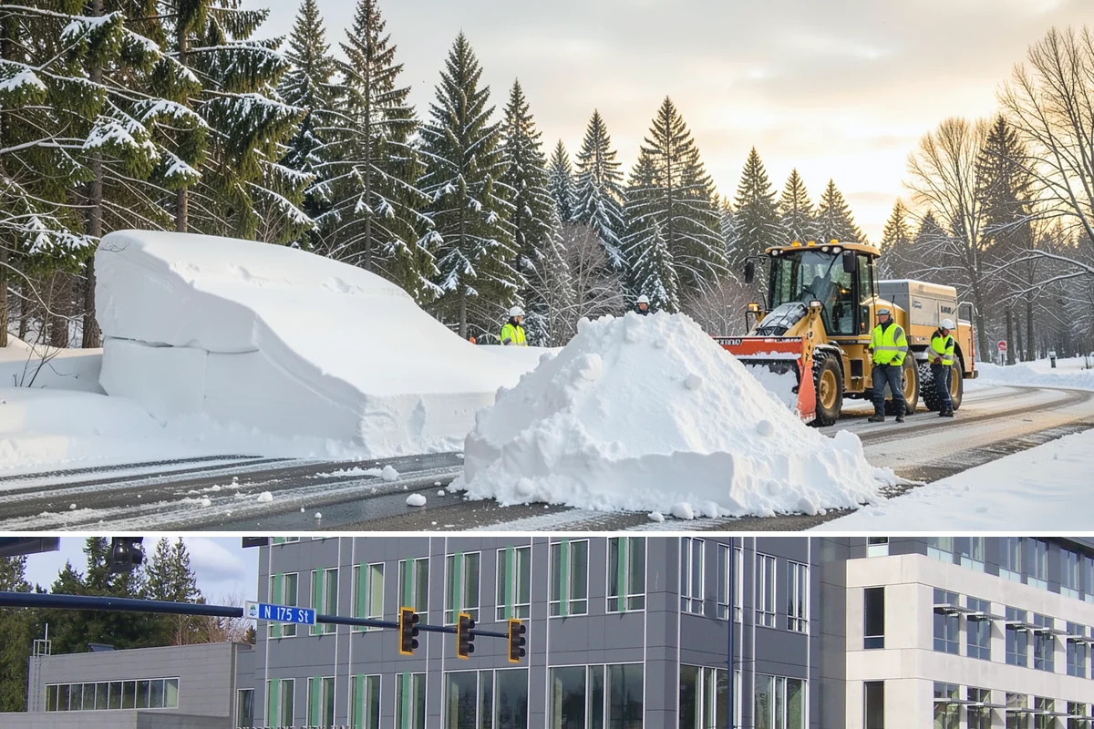 Parking Lot Snow Hauling in Shoreline, King County, WA - Hauling is needed after heavy or repeated storms, most often in January and February.