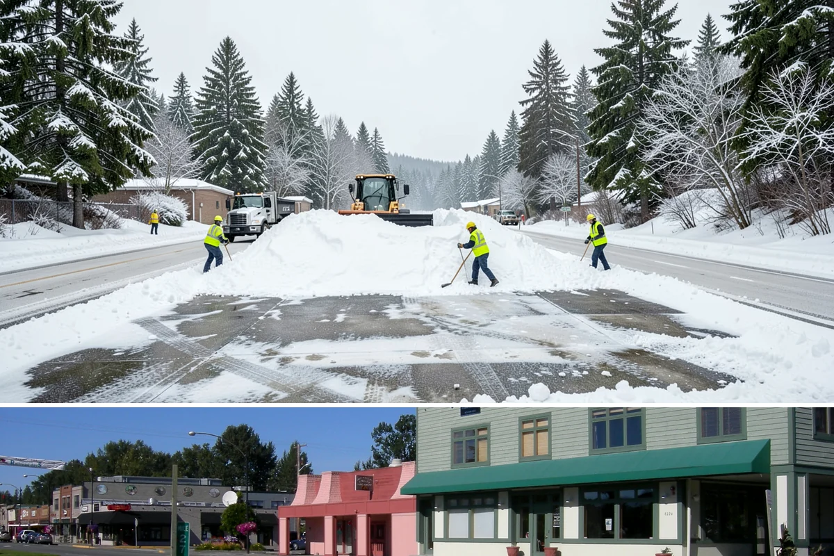 Parking Lot Snow Hauling in Snoqualmie, King County, WA - Hauling is needed after heavy or repeated storms, most often in January and February.