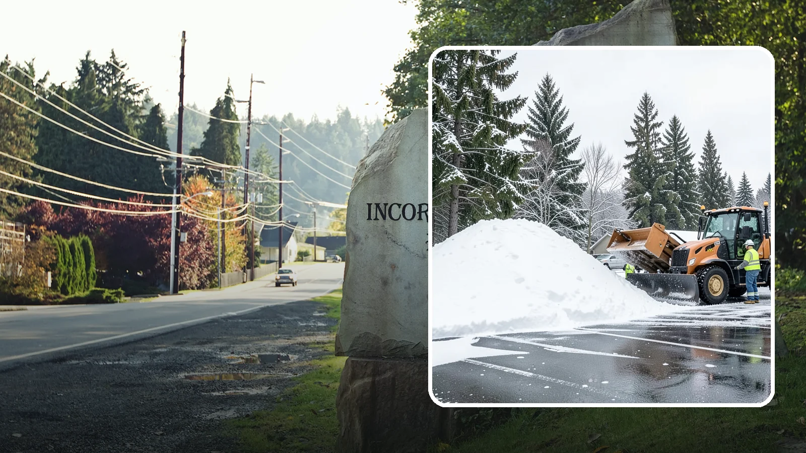 Parking Lot Snow Hauling in Wilkeson, Pierce County, WA - When wet Cascade snow piles higher than your lot can hold, we haul it off-site to reclaim your stalls.
