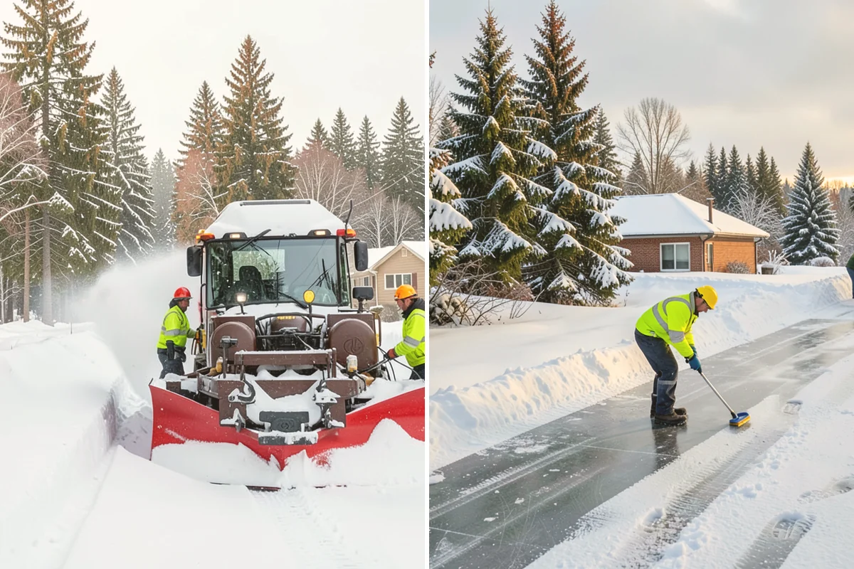 Parking Lot Snow Relocation in Algona, King County, WA - We designate stacking corners during the pre-season walk