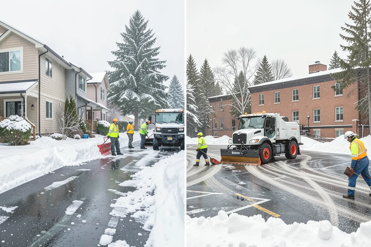 Parking Lot Snow Relocation in Anacortes, Skagit County, WA - We designate stacking corners during the pre-season walk