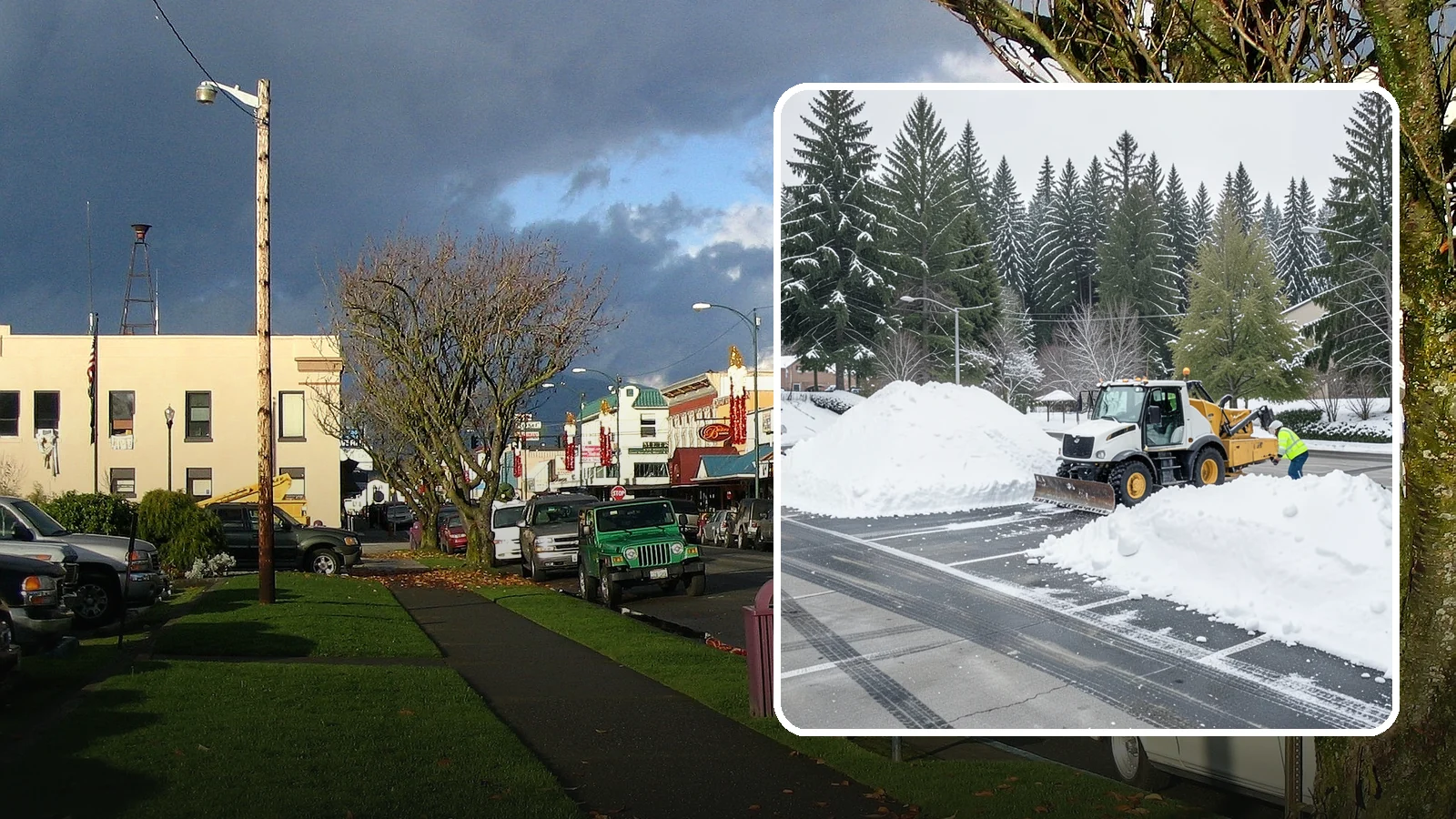 Parking Lot Snow Relocation in Arlington, Snohomish County, WA - We reposition plowed snow into out-of-the-way piles so your lot stays open and safe.
