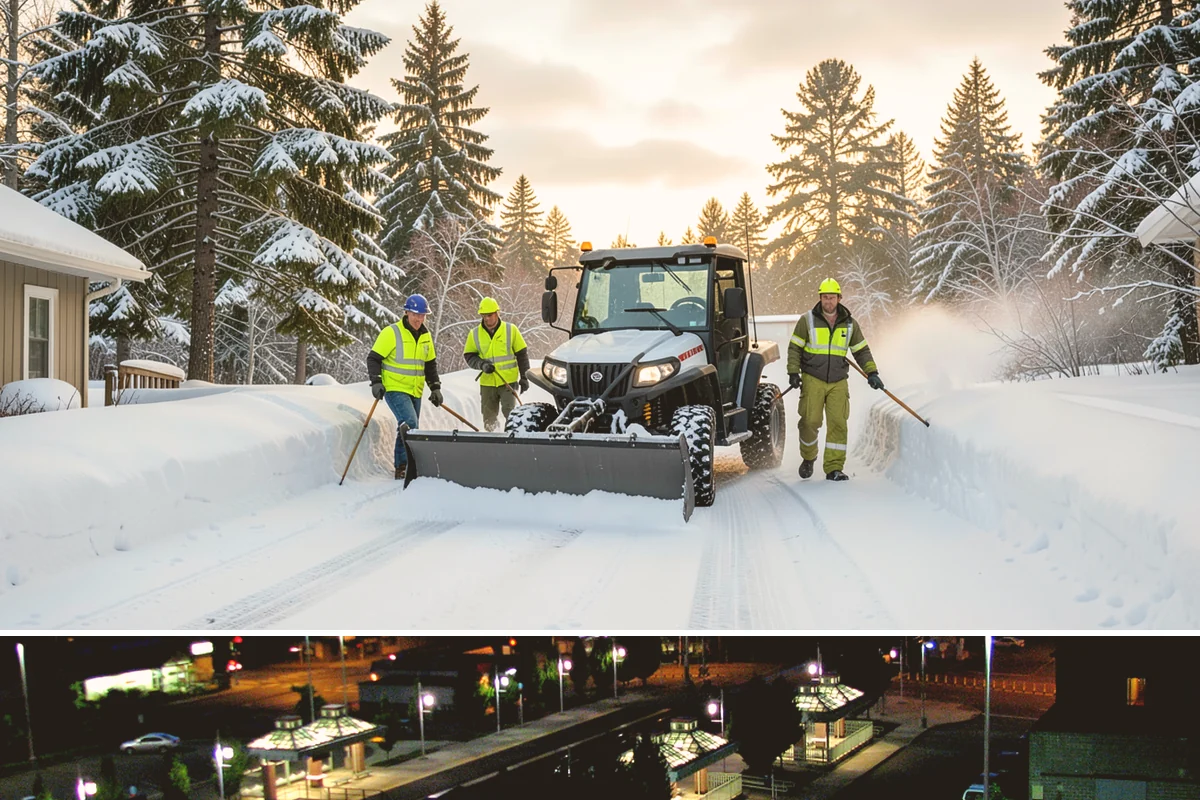Parking Lot Snow Relocation in Auburn, King County, WA - Relocation runs throughout the snow season whenever storms fill your primary piles.